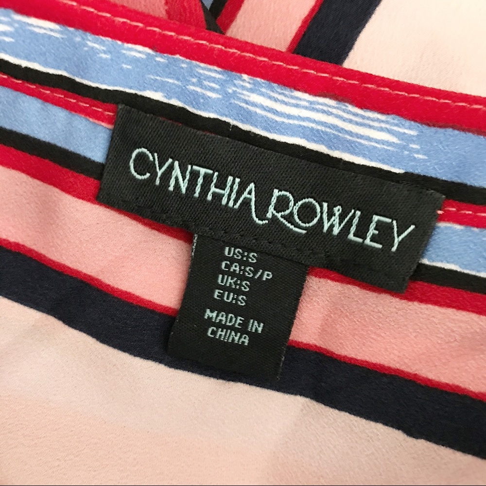 Cynthia Rowley Striped Tie-Front Button Up S - Picture 8 of 11